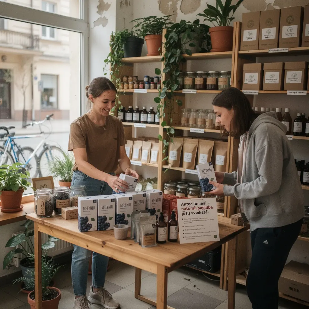 Arbatos puodelis su mėlynėmis, simbolizuojantis širdies sveikatą.